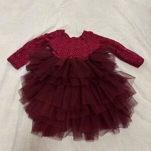 Elegant Burgundy Kids Costume Dress